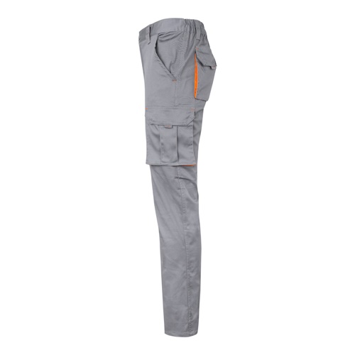 gray VL HYPNOS. Pantalón de sarga multibolsillos bicolor (200g/m²), en algodón (35%) y poliéster (65%)