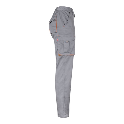 gray VL HYPNOS. Pantalón de sarga multibolsillos bicolor (200g/m²), en algodón (35%) y poliéster (65%)