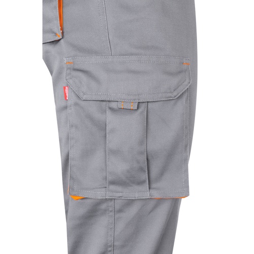 gray VL HYPNOS. Pantalón de sarga multibolsillos bicolor (200g/m²), en algodón (35%) y poliéster (65%)