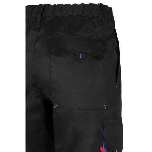 black VL HYPNOS. Pantalón de sarga multibolsillos bicolor (200g/m²), en algodón (35%) y poliéster (65%)