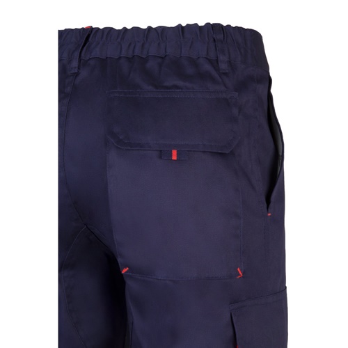 azul marino VL HYPNOS. Pantalón de sarga multibolsillos bicolor (200g/m²), en algodón (35%) y poliéster (65%)
