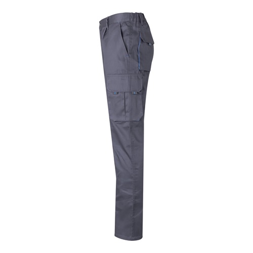 gray VL HYPNOS. Pantalón de sarga multibolsillos bicolor (200g/m²), en algodón (35%) y poliéster (65%)