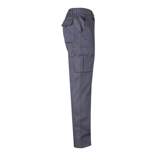 gray VL HYPNOS. Pantalón de sarga multibolsillos bicolor (200g/m²), en algodón (35%) y poliéster (65%)