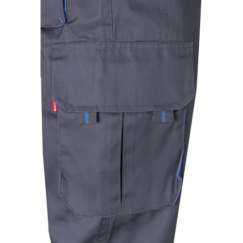 gray VL HYPNOS. Pantalón de sarga multibolsillos bicolor (200g/m²), en algodón (35%) y poliéster (65%)
