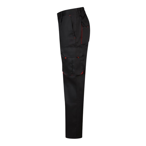 black VL HYPNOS. Pantalón de sarga multibolsillos bicolor (200g/m²), en algodón (35%) y poliéster (65%)
