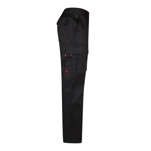 black VL HYPNOS. Pantalón de sarga multibolsillos bicolor (200g/m²), en algodón (35%) y poliéster (65%)