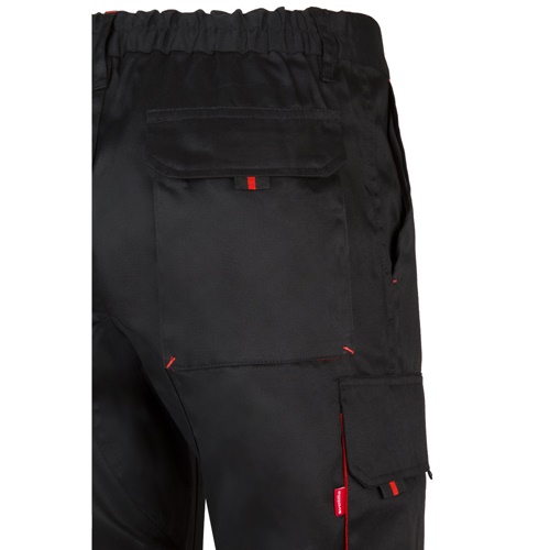 black VL HYPNOS. Pantalón de sarga multibolsillos bicolor (200g/m²), en algodón (35%) y poliéster (65%)