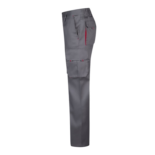 gray VL HYPNOS. Pantalón de sarga multibolsillos bicolor (200g/m²), en algodón (35%) y poliéster (65%)