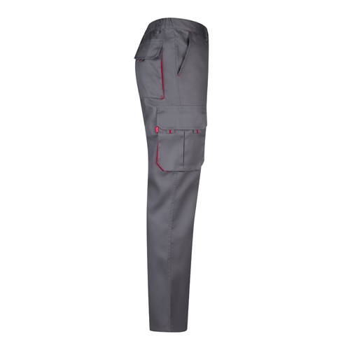 gray VL HYPNOS. Pantalón de sarga multibolsillos bicolor (200g/m²), en algodón (35%) y poliéster (65%)