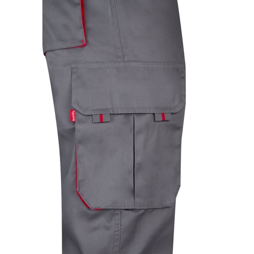 gray VL HYPNOS. Pantalón de sarga multibolsillos bicolor (200g/m²), en algodón (35%) y poliéster (65%)
