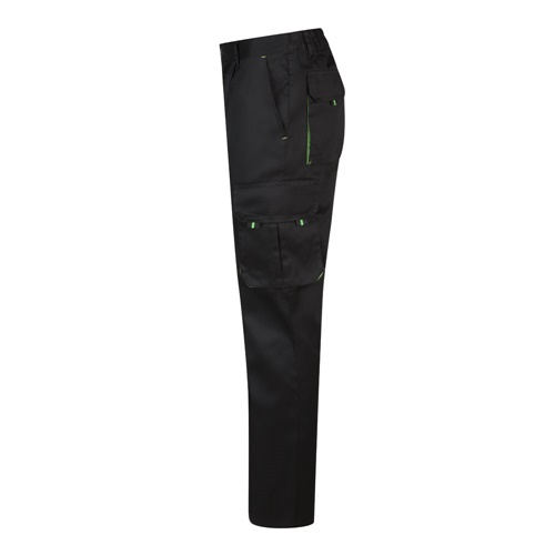 black VL HYPNOS. Pantalón de sarga multibolsillos bicolor (200g/m²), en algodón (35%) y poliéster (65%)