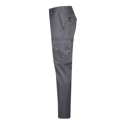 gray VL HYPNOS. Pantalón de sarga multibolsillos bicolor (200g/m²), en algodón (35%) y poliéster (65%)
