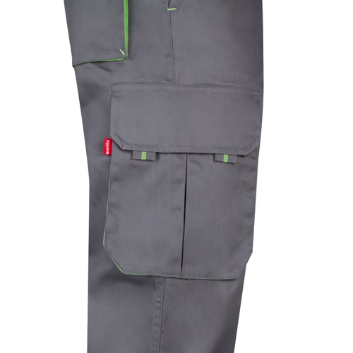 gray VL HYPNOS. Pantalón de sarga multibolsillos bicolor (200g/m²), en algodón (35%) y poliéster (65%)