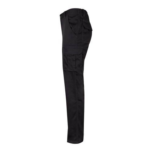 black VL PAN. Pantalón elástico multibolsillos (290g/m²), en algodón (46%), EME (38%) y poliéster (16%)