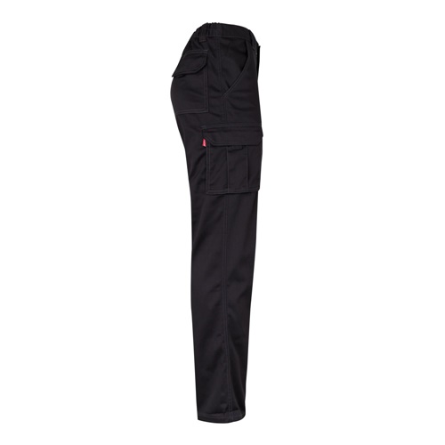 black VL PAN. Pantalón elástico multibolsillos (290g/m²), en algodón (46%), EME (38%) y poliéster (16%)