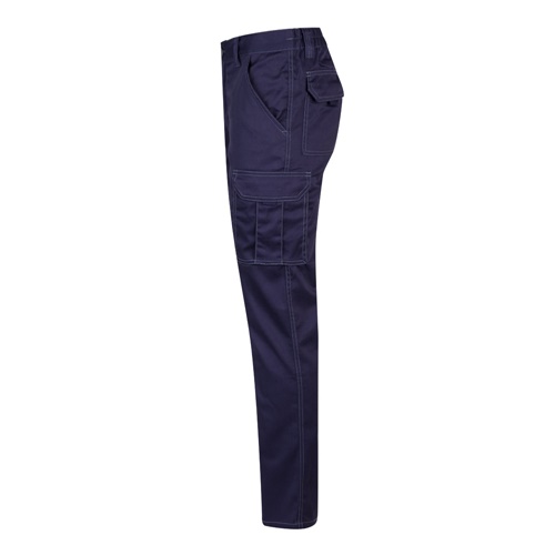 blue VL PAN. Pantalón elástico multibolsillos (290g/m²), en algodón (46%), EME (38%) y poliéster (16%)