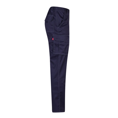 blue VL PAN. Pantalón elástico multibolsillos (290g/m²), en algodón (46%), EME (38%) y poliéster (16%)