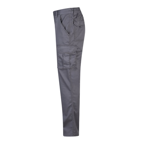 gray VL PAN. Pantalón elástico multibolsillos (290g/m²), en algodón (46%), EME (38%) y poliéster (16%)