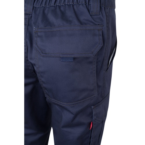 azul marino VL PAN. Pantalón elástico multibolsillos (290g/m²), en algodón (46%), EME (38%) y poliéster (16%)