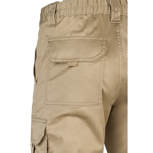 natural claro VL PAN. Pantalón elástico multibolsillos (290g/m²), en algodón (46%), EME (38%) y poliéster (16%)
