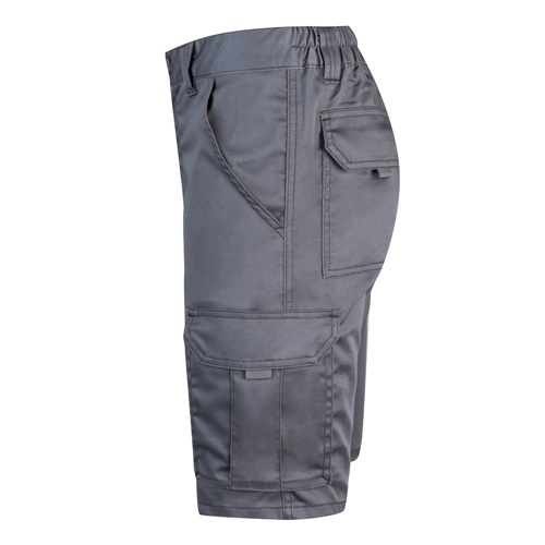 gray VL HEBE. Bermudas elásticas multibolsillos (240g/m²), en algodón (46%), EME (38%) y poliéster (16%)