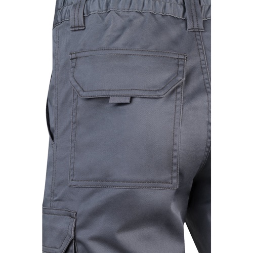 gray VL HEBE. Bermudas elásticas multibolsillos (240g/m²), en algodón (46%), EME (38%) y poliéster (16%)
