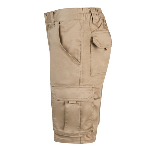 natural claro VL HEBE. Bermudas elásticas multibolsillos (240g/m²), en algodón (46%), EME (38%) y poliéster (16%)