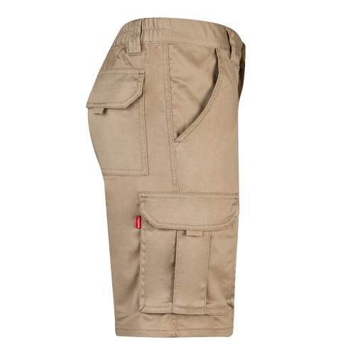 natural claro VL HEBE. Bermudas elásticas multibolsillos (240g/m²), en algodón (46%), EME (38%) y poliéster (16%)