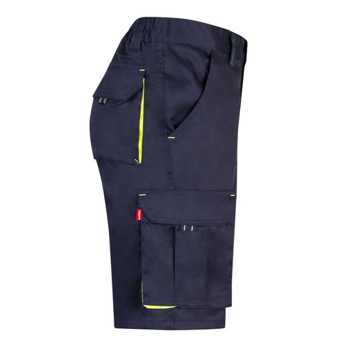 azul marino VL HEMERA. Bermudas elásticas bicolor y multibolsillos (240 g/m²), en algodón (46%), EME (38%) y poliéster (16%)