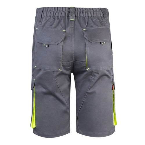 VL HEMERA. Bermudas elásticas bicolor y multibolsillos (240 g/m²), en algodón (46%), EME (38%) y poliéster (16%)