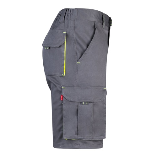 gray VL HEMERA. Bermudas elásticas bicolor y multibolsillos (240 g/m²), en algodón (46%), EME (38%) y poliéster (16%)
