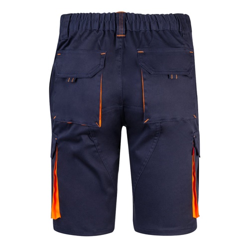 VL HEMERA. Bermudas elásticas bicolor y multibolsillos (240 g/m²), en algodón (46%), EME (38%) y poliéster (16%)