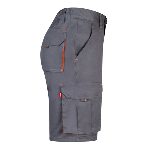gray VL HEMERA. Bermudas elásticas bicolor y multibolsillos (240 g/m²), en algodón (46%), EME (38%) y poliéster (16%)