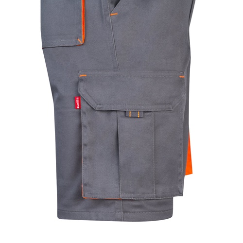 gray VL HEMERA. Bermudas elásticas bicolor y multibolsillos (240 g/m²), en algodón (46%), EME (38%) y poliéster (16%)