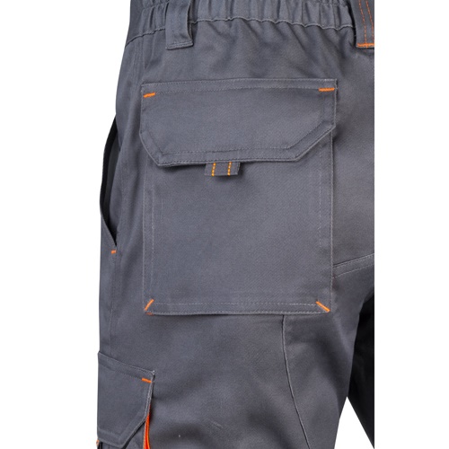 gray VL HEMERA. Bermudas elásticas bicolor y multibolsillos (240 g/m²), en algodón (46%), EME (38%) y poliéster (16%)