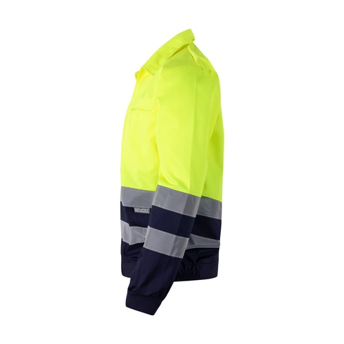azul marino VL NEPTUNE LARGE. Chaqueta de sarga bicolor (210g/m²) en poliéster (80%) y algodón (20%)