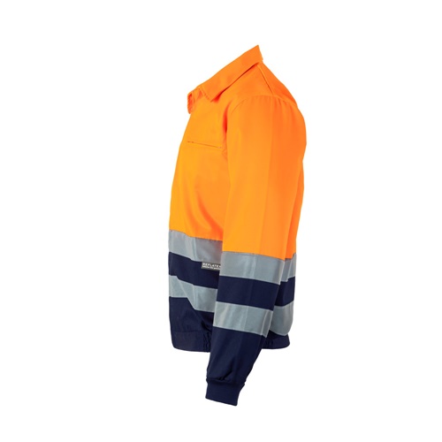 azul marino VL NEPTUNE LARGE. Chaqueta de sarga bicolor (210g/m²) en poliéster (80%) y algodón (20%)