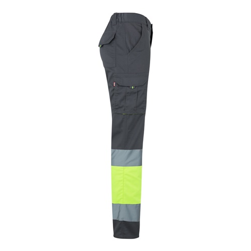 gray VL ZEUS LARGE. Pantalón elástico multibolsillos bicolor (240 g/m²), en algodón (46 %), EME (38 %) y poliéster (16 %)