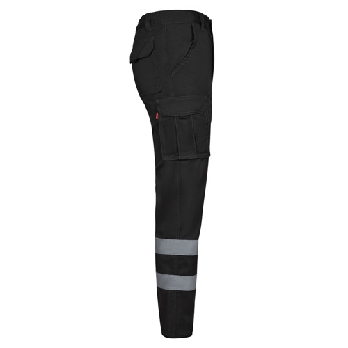black VL DIONYSUS. Pantalón multibolsillos bicolor (210 g/m²), en algodón (20%) y poliéster (80%)