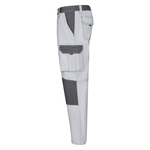 white VL NJORD. Pantalón de sarga multibolsillos bicolor (240 g/m²), en algodón (35%) y poliéster (65%)