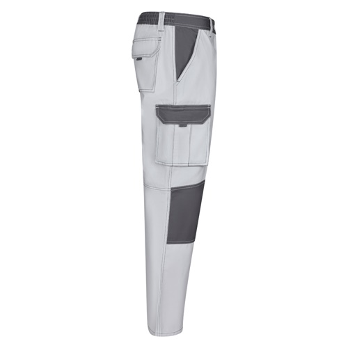 white VL NJORD. Pantalón de sarga multibolsillos bicolor (240 g/m²), en algodón (35%) y poliéster (65%)