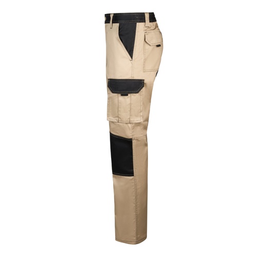beige VL NJORD. Pantalón de sarga multibolsillos bicolor (240 g/m²), en algodón (35%) y poliéster (65%)