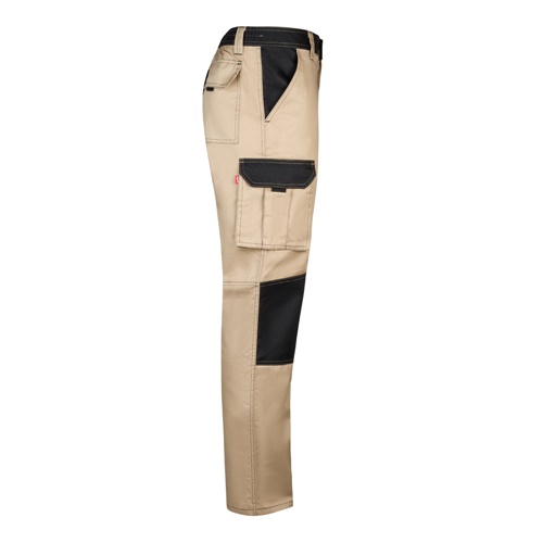 beige VL NJORD. Pantalón de sarga multibolsillos bicolor (240 g/m²), en algodón (35%) y poliéster (65%)