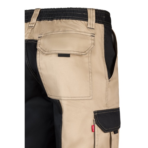 beige VL NJORD. Pantalón de sarga multibolsillos bicolor (240 g/m²), en algodón (35%) y poliéster (65%)