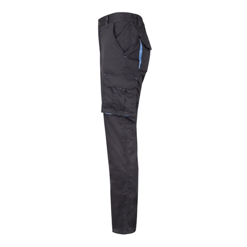 gray VL FIDES. Pantalón elástico bicolor multibolsillos (240g/m²), en algodón (46%), EME (38%) y poliéster (16%)