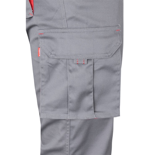 gray VL FIDES. Pantalón elástico bicolor multibolsillos (240g/m²), en algodón (46%), EME (38%) y poliéster (16%)