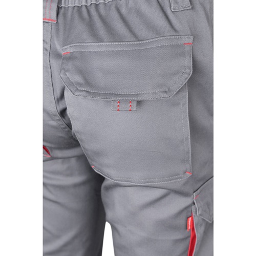 gray VL FIDES. Pantalón elástico bicolor multibolsillos (240g/m²), en algodón (46%), EME (38%) y poliéster (16%)