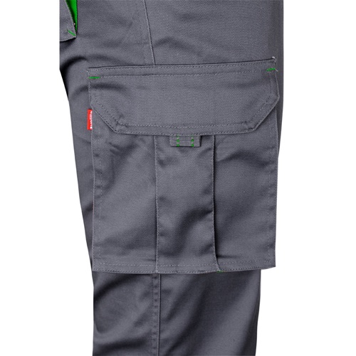 gray VL FIDES. Pantalón elástico bicolor multibolsillos (240g/m²), en algodón (46%), EME (38%) y poliéster (16%)