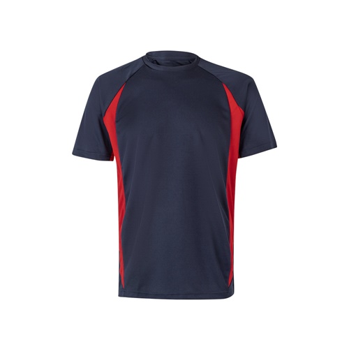 azul marino VL SLAYER. Camiseta técnica ojo de pájaro bicolor (160g/m²), en poliéster (100%)