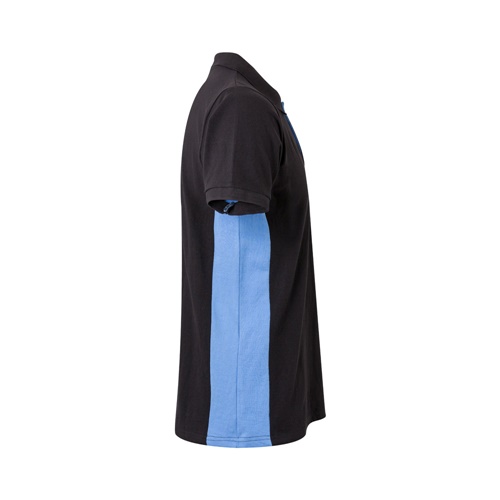 black VL SUPAY. Polo piqué bicolor (180g/m²), manga corta, en algodón (60%) y poliéster (40%)